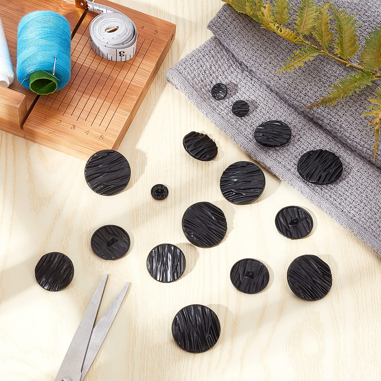 ahandmaker-button-rhinestone-36-boutons-m-tal-noir-vintage-manteau image 4