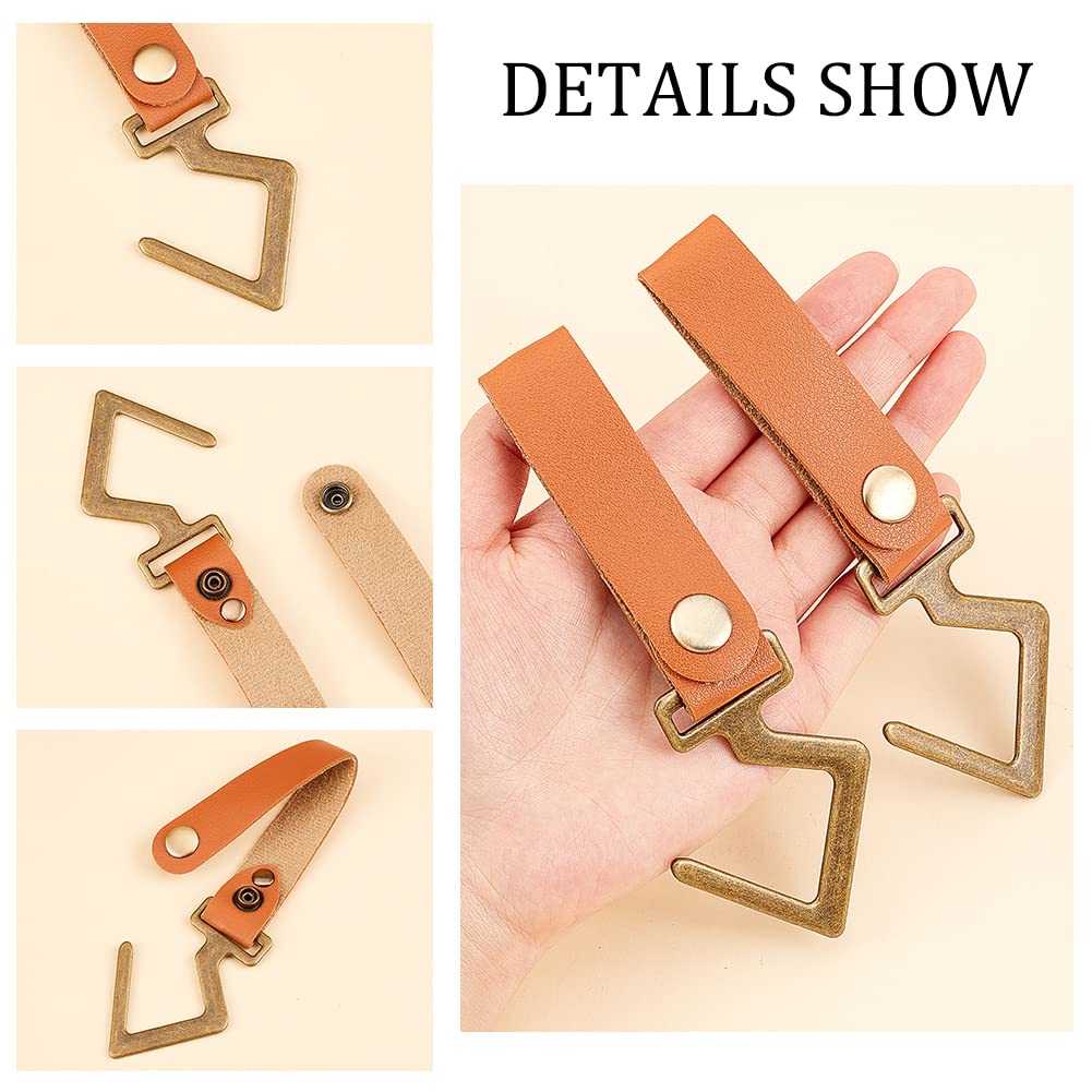 ahandmaker-sangle-cuir-suspension-crochet-camping-8-pcs-marron image 3