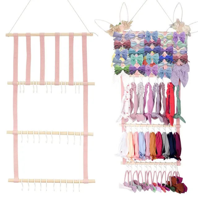 ahandmaker-household-porte-bandeau-organisateur-cheveux-30-crochets-rose image 1
