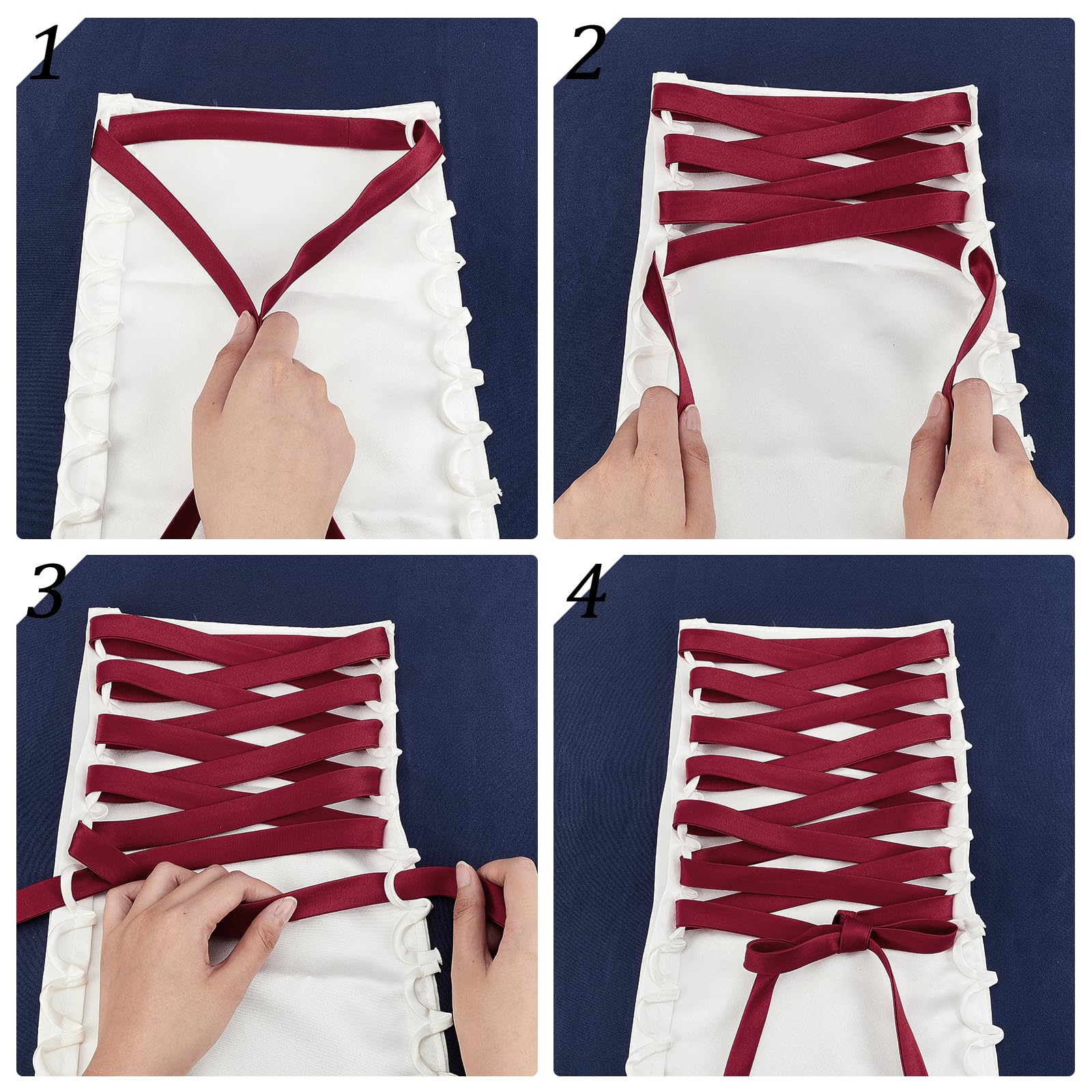 ahandmaker-lacet-robe-mari-e-rouge-coton-3-5-m image 4