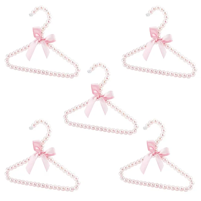 ahandmaker-5-mini-cintres-perles-plastique-v-tements-poup-e-rose image 1