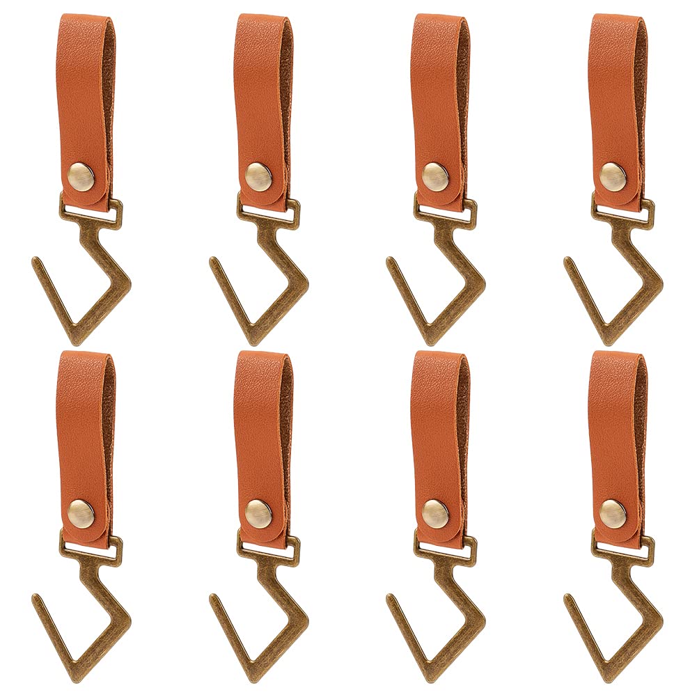 ahandmaker-sangle-cuir-suspension-crochet-camping-8-pcs-marron image 1