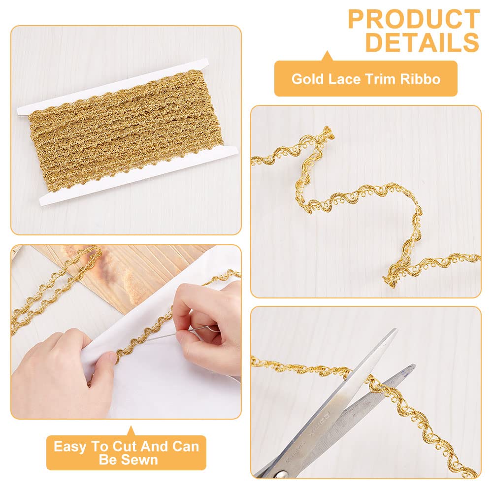 ahandmaker-chain-trim-ribbon-galon-dentelle-or-vague-25-yards image 4