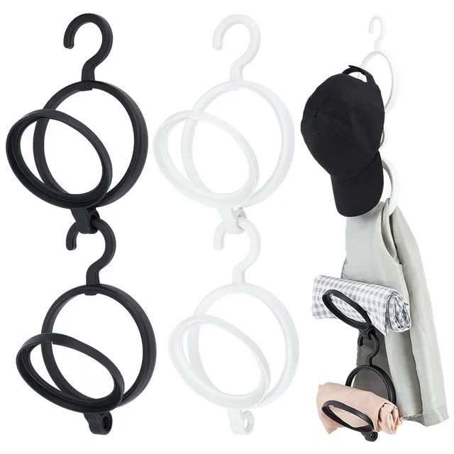 ahandmaker-porte-chapeau-pliable-lot-4-crochets-mural-noir-blanc image 1