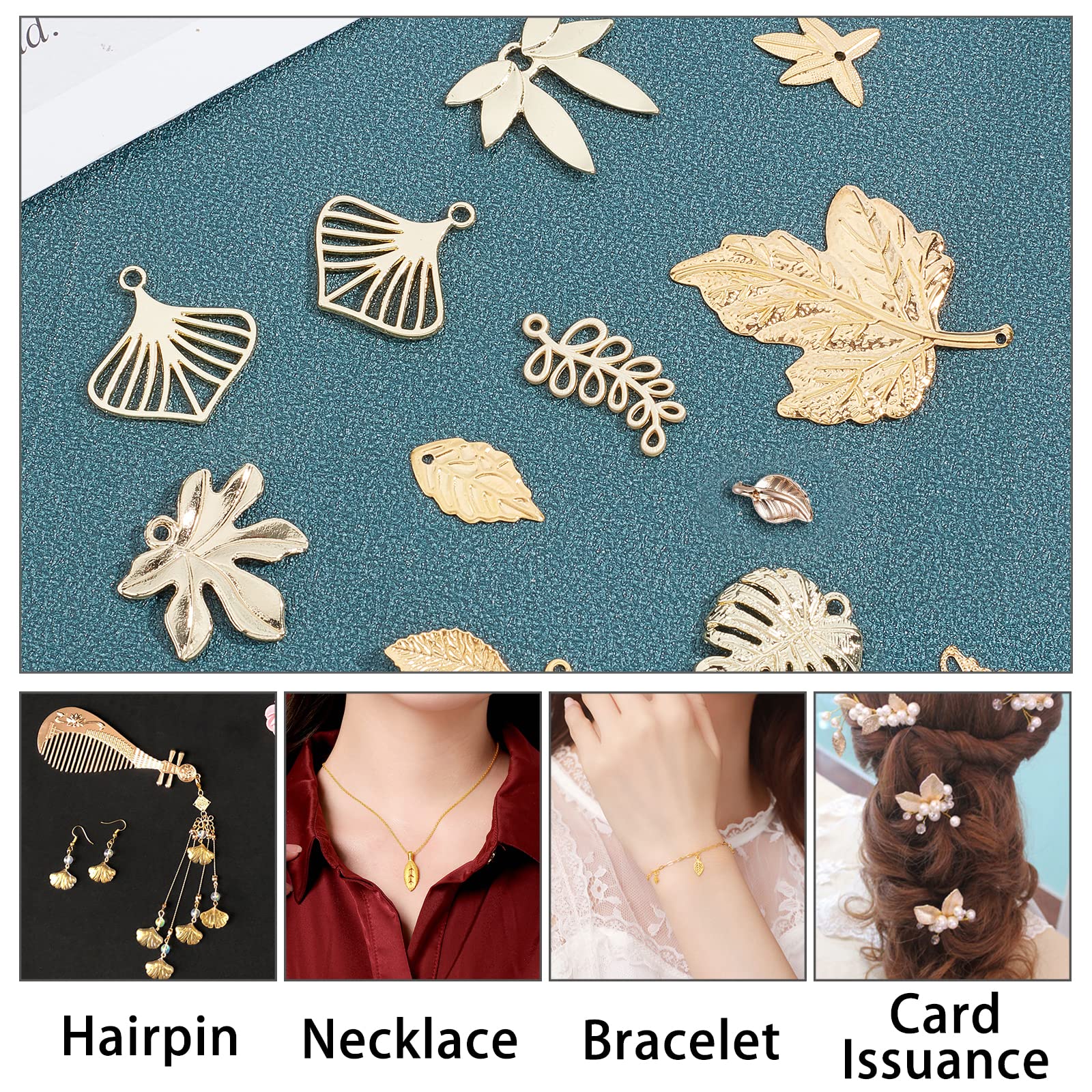 ahandmaker-pendant-48-breloques-feuille-rable-monstera-bijoux image 4