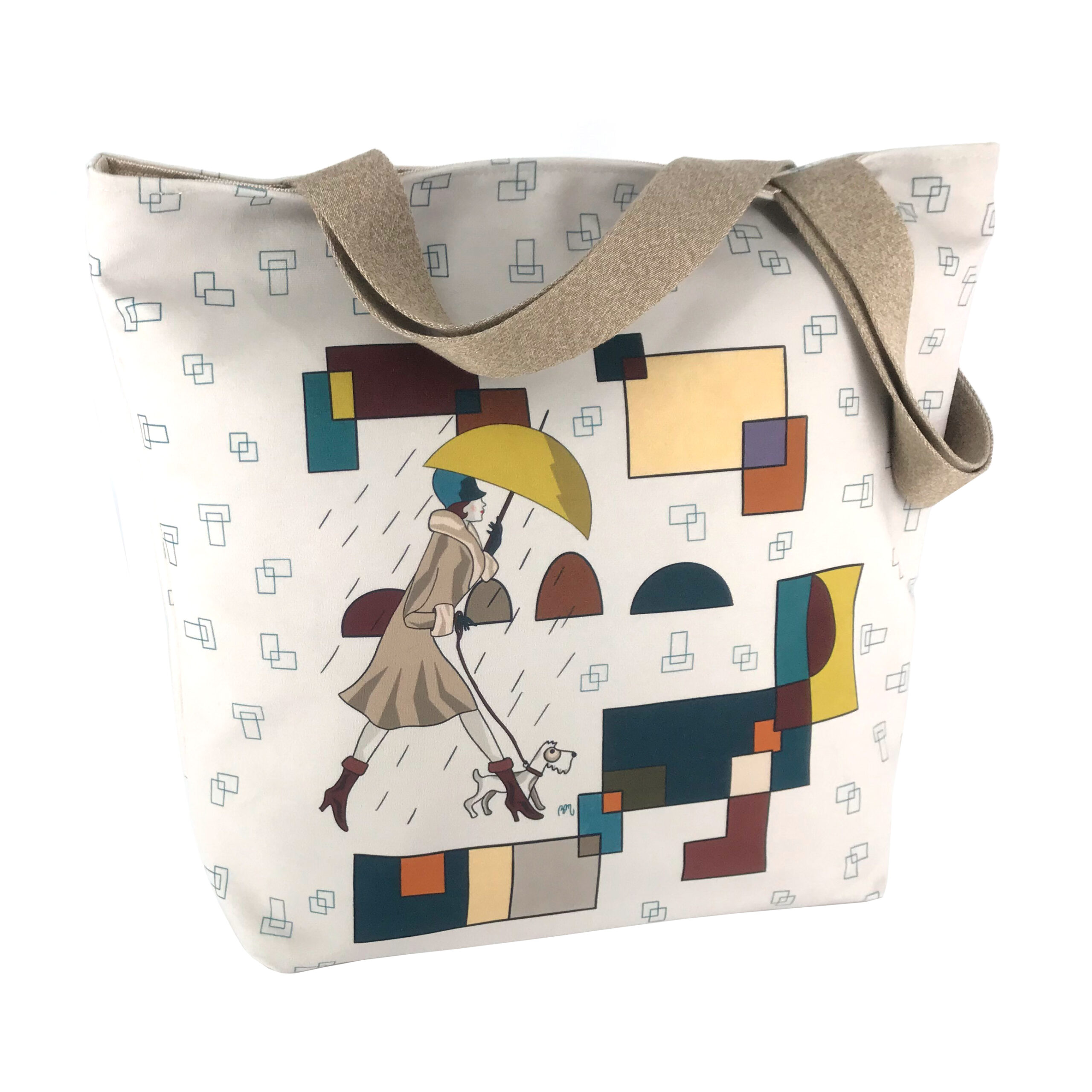 atelier-des-abcdaires-coupon-xl-promenade-beige-motifs-sac-coudre image 1
