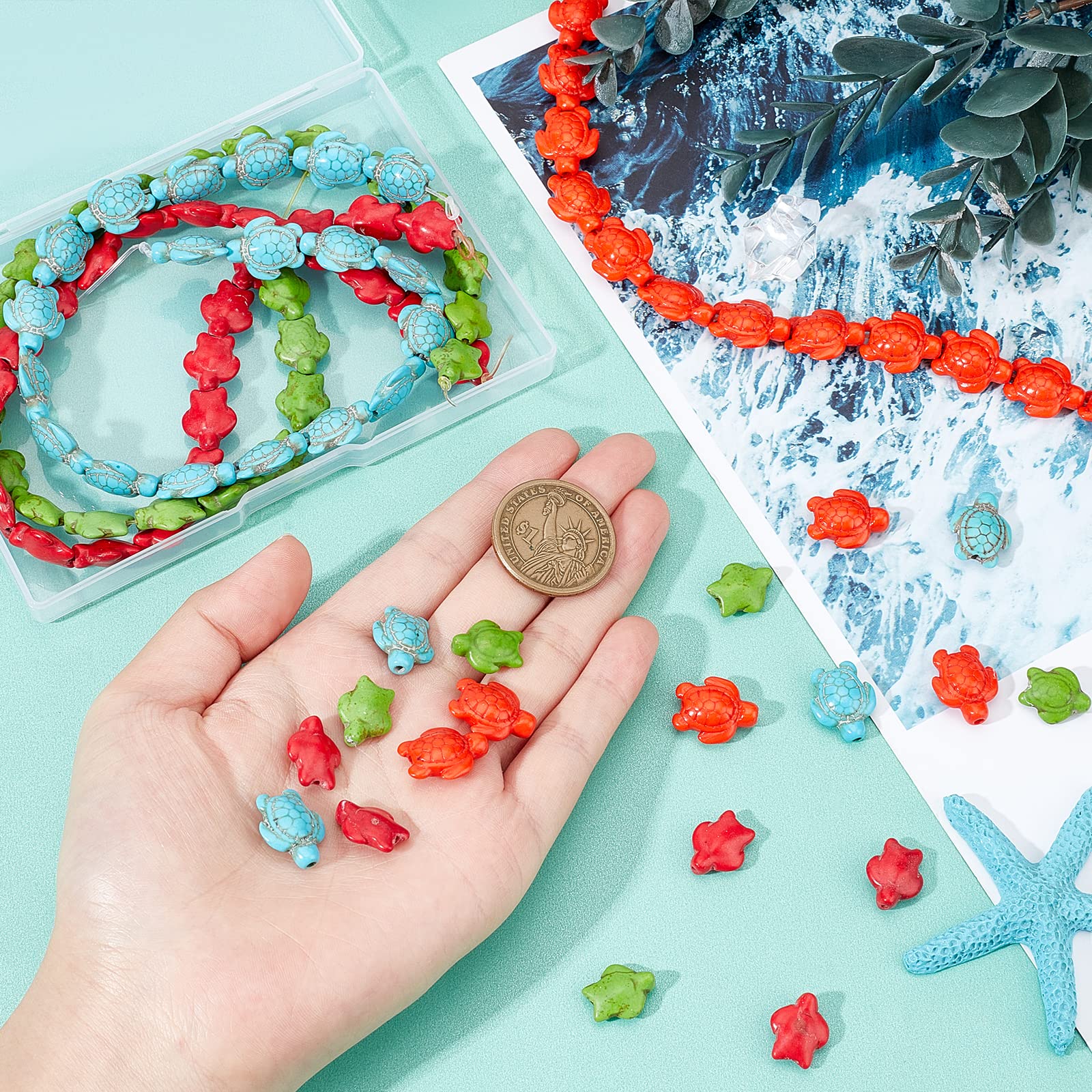 ahandmaker-beads-perles-tortue-turquoise-diy-4-brins image 3
