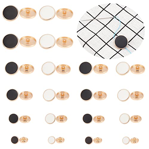 ahandmaker-button-rhinestone-40-boutons-m-tal-bord-dor-noir-blanc image 8