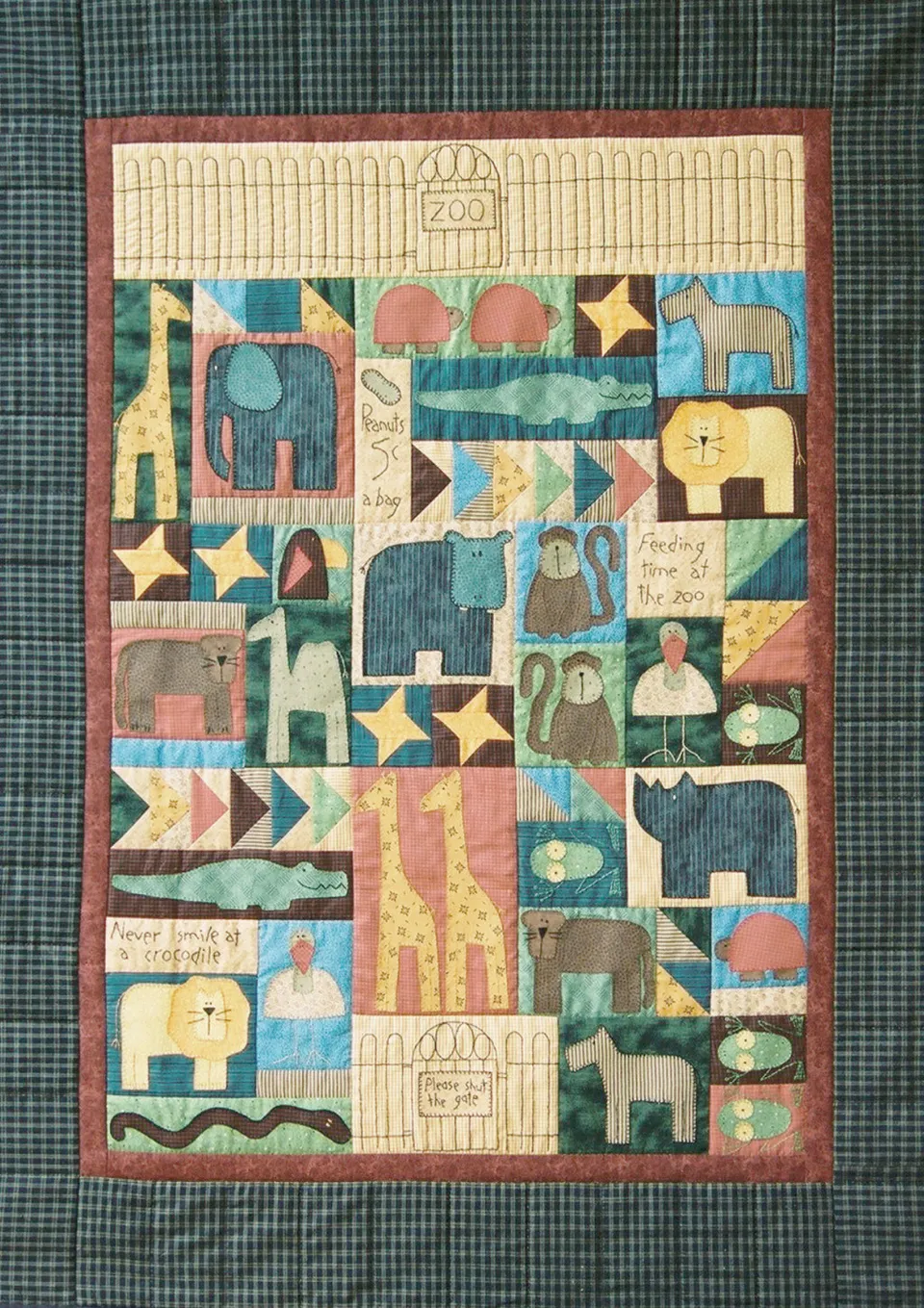 anni-downs-stitcheries-harry-s-zoo-patron-quilt-tenture image 1