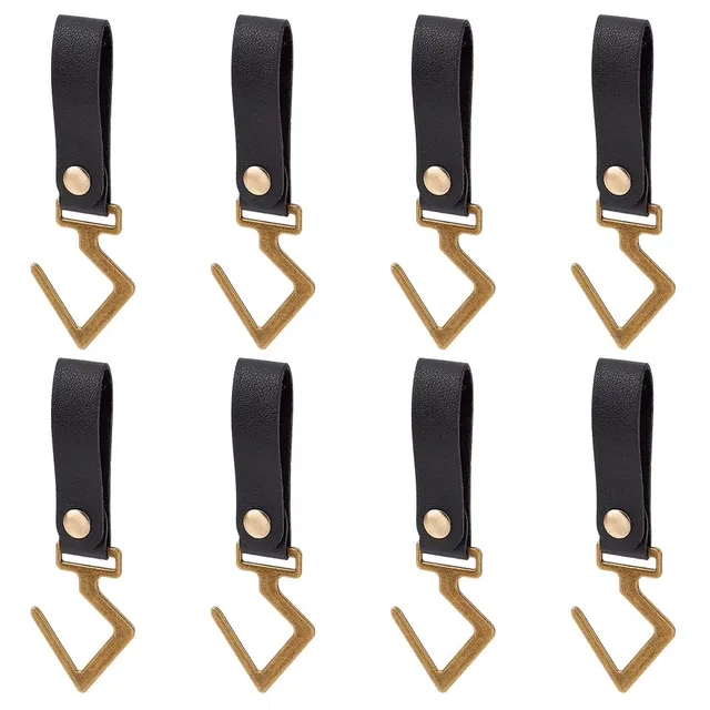ahandmaker-sangle-cuir-suspension-crochet-camping-8-pcs-noir image 1