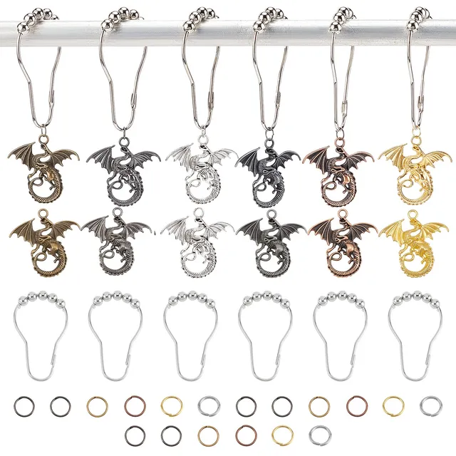 ahandmaker-12-crochets-rideau-douche-m-tal-dragon image 1