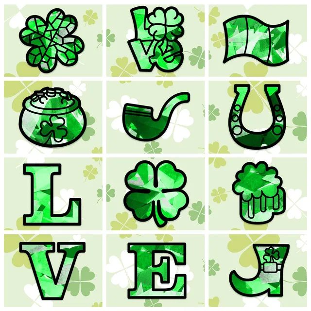 ahandmaker-stickers-attrape-soleil-vitrail-saint-patrick-24-pcs image 1