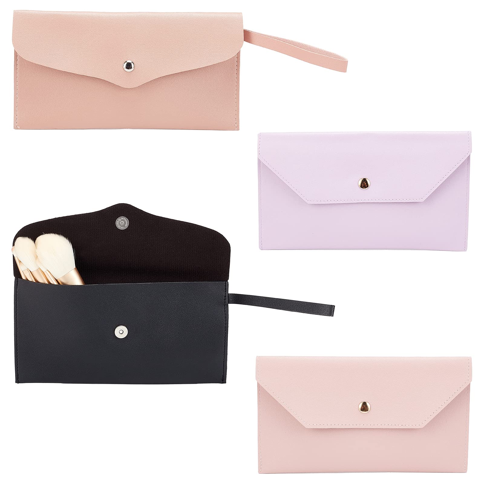 ahandmaker-tui-pinceaux-maquillage-cuir-pu-4-pcs-4-couleurs image 1