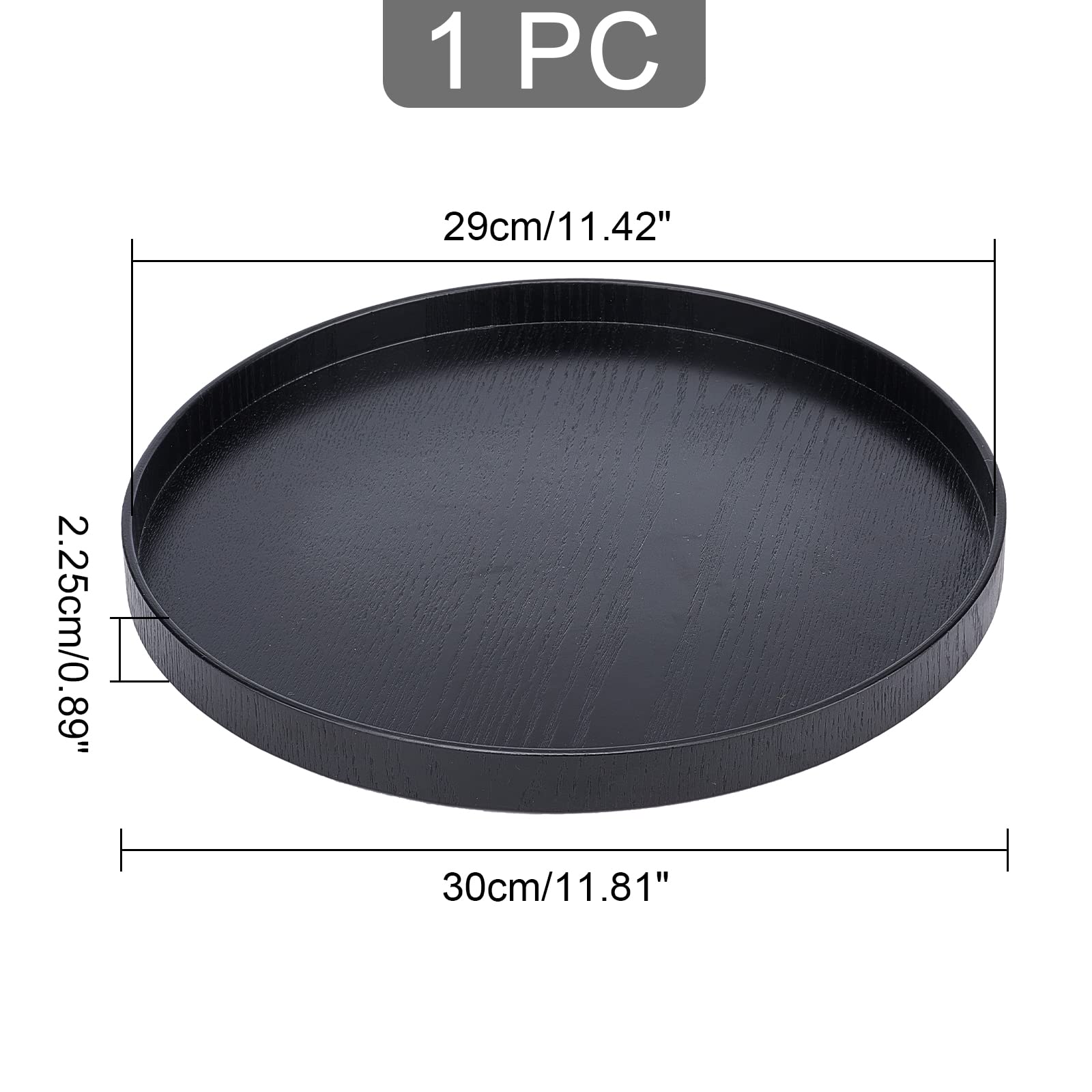 ahandmaker-plateau-rond-bois-noir-30-cm-service-dessert image 2