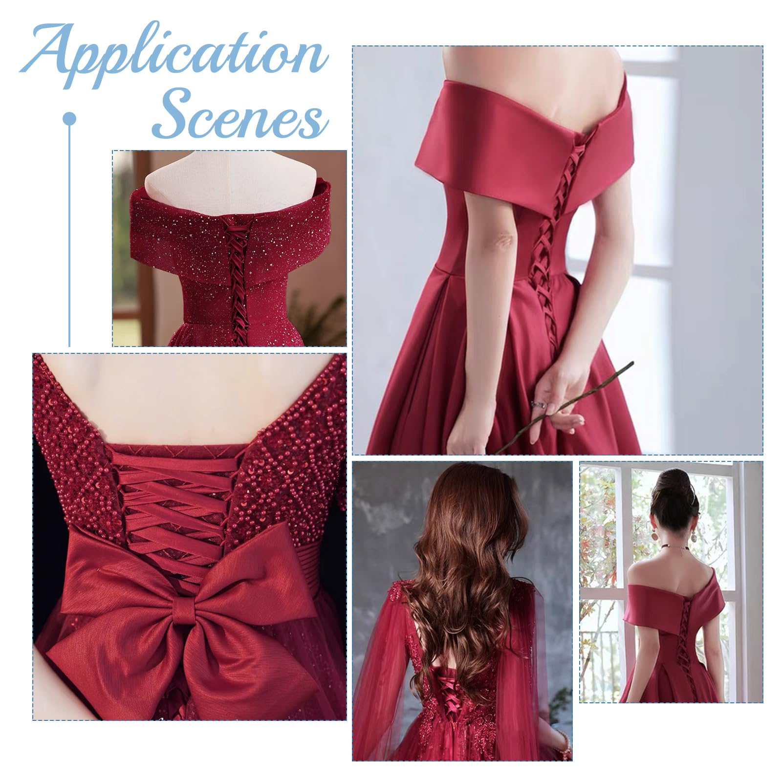 ahandmaker-lacet-robe-mari-e-rouge-coton-3-5-m image 7