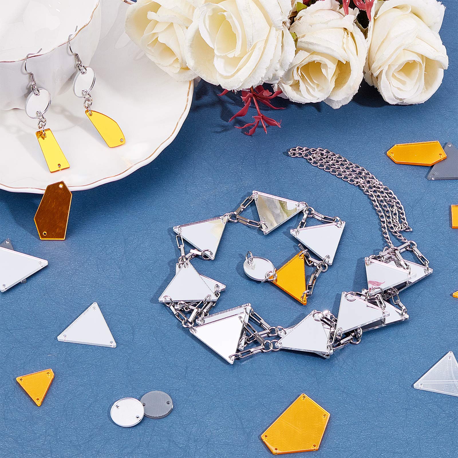 ahandmaker-button-rhinestone-50-strass-triangles-argent-coudre image 2
