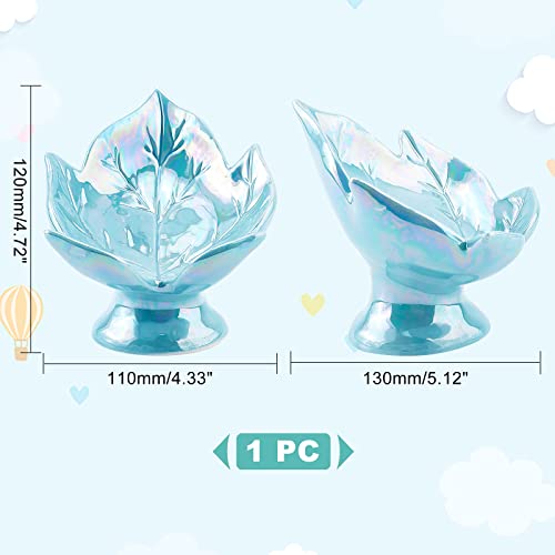 ahandmaker-jewerly-display-plateau-bijoux-c-ramique-feuille-bleu image 8