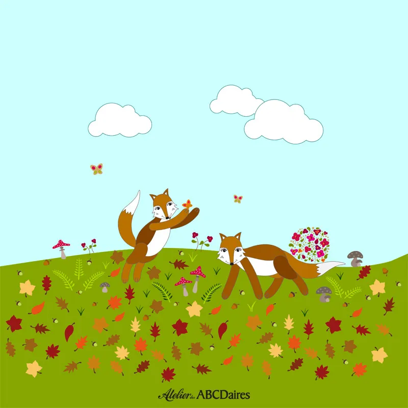 atelier-des-abcdaires-grand-panneau-renards-velours-47x47 image 1