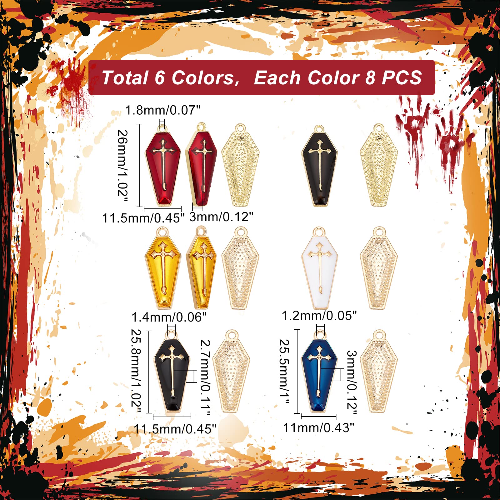 ahandmaker-croix-cercueil-pendentif-mail-halloween-lot-48 image 2