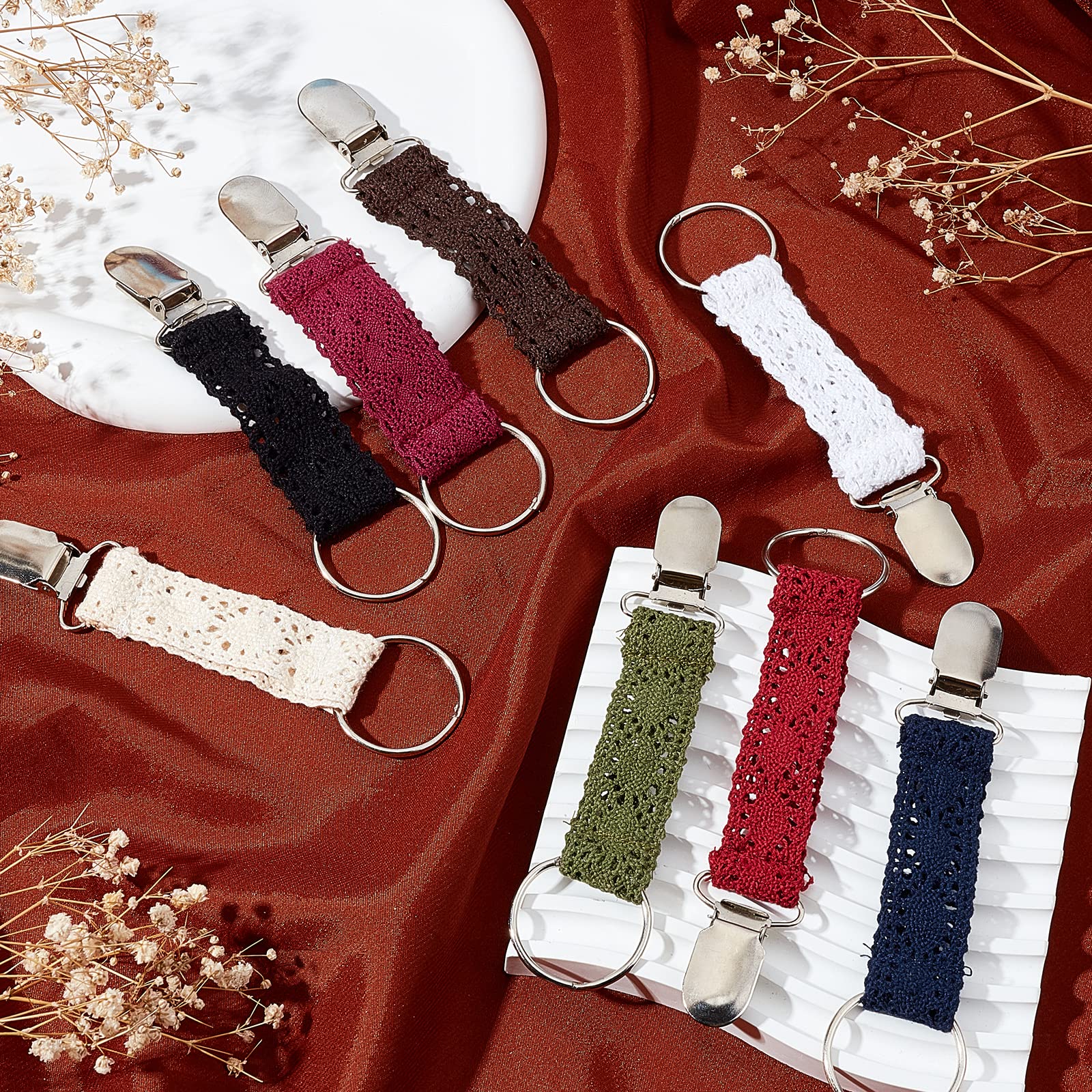 ahandmaker-clip-chapeau-voyage-6-pcs-dentelle-tissu-6-couleurs image 5