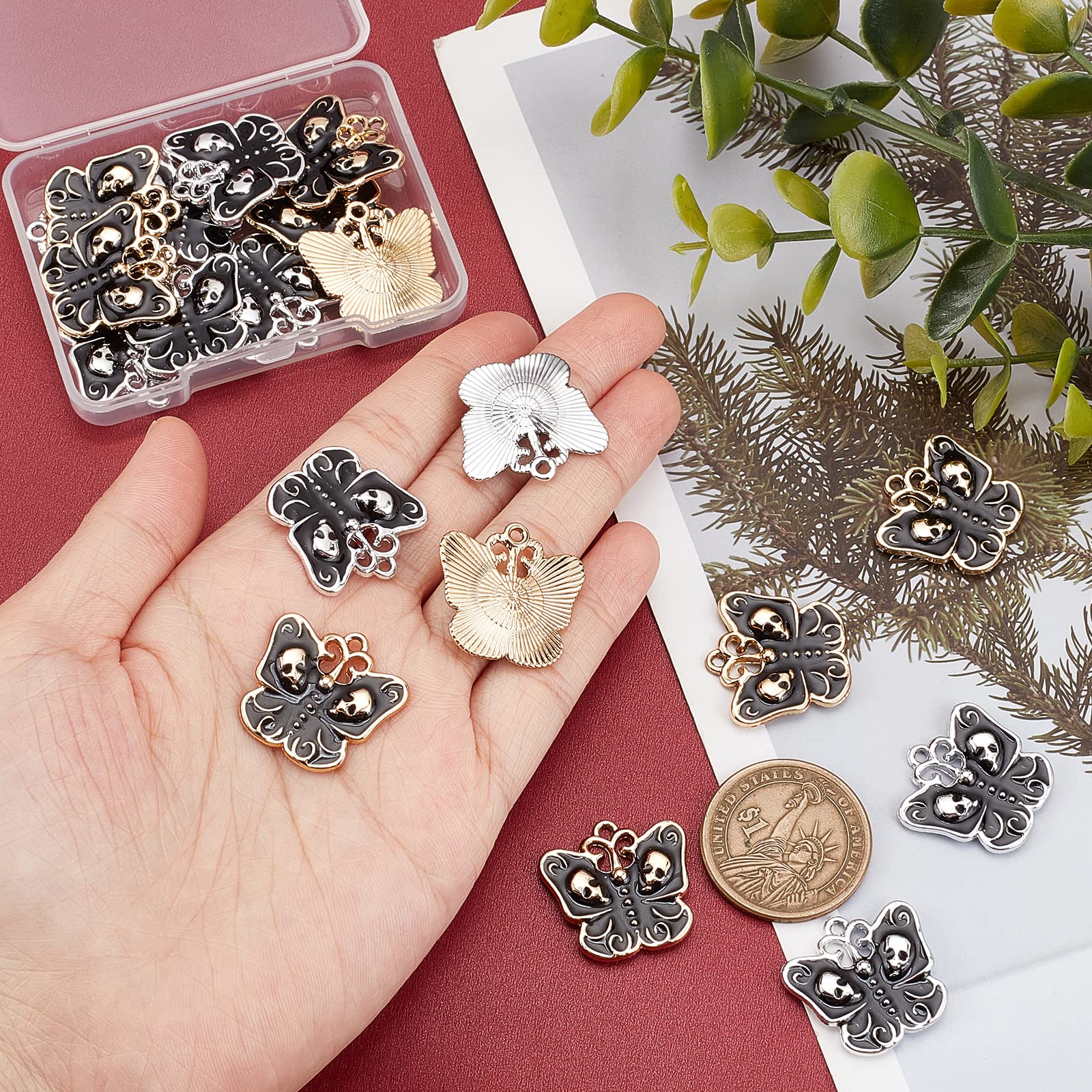 ahandmaker-papillon-cr-ne-pendentif-mail-vintage-lot-20 image 3
