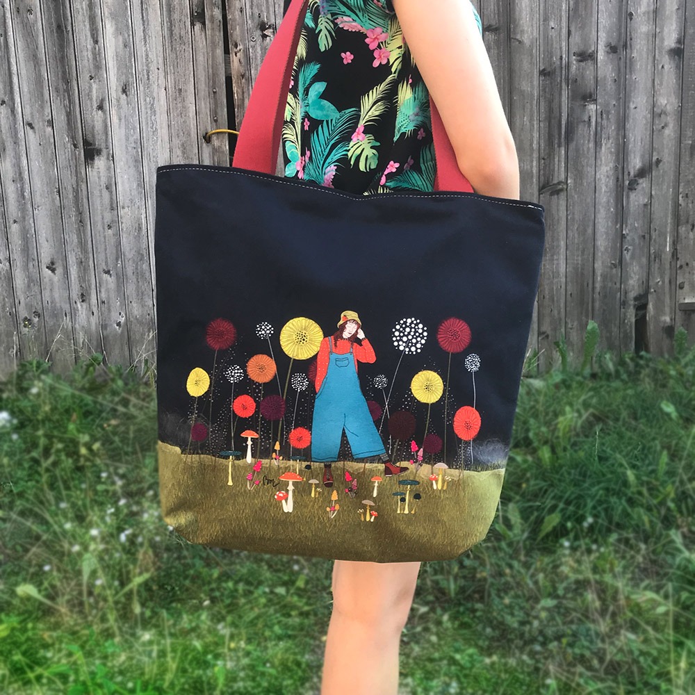 atelier-des-abcdaires-jour-d-automne-pop-noir-grand-sac-zipp image 2