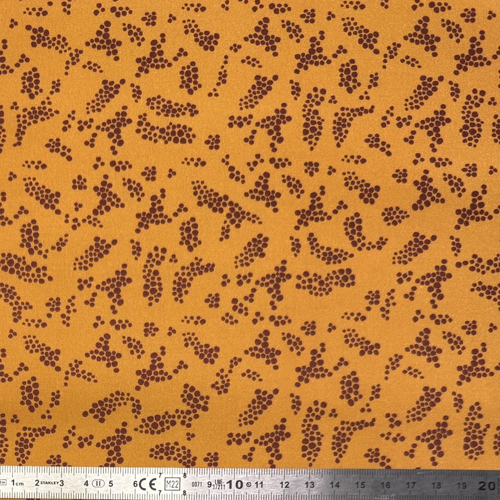 atelier-des-abcdaires-tissus-mab-o-pois-grappes-tabac-satin-coton image 1