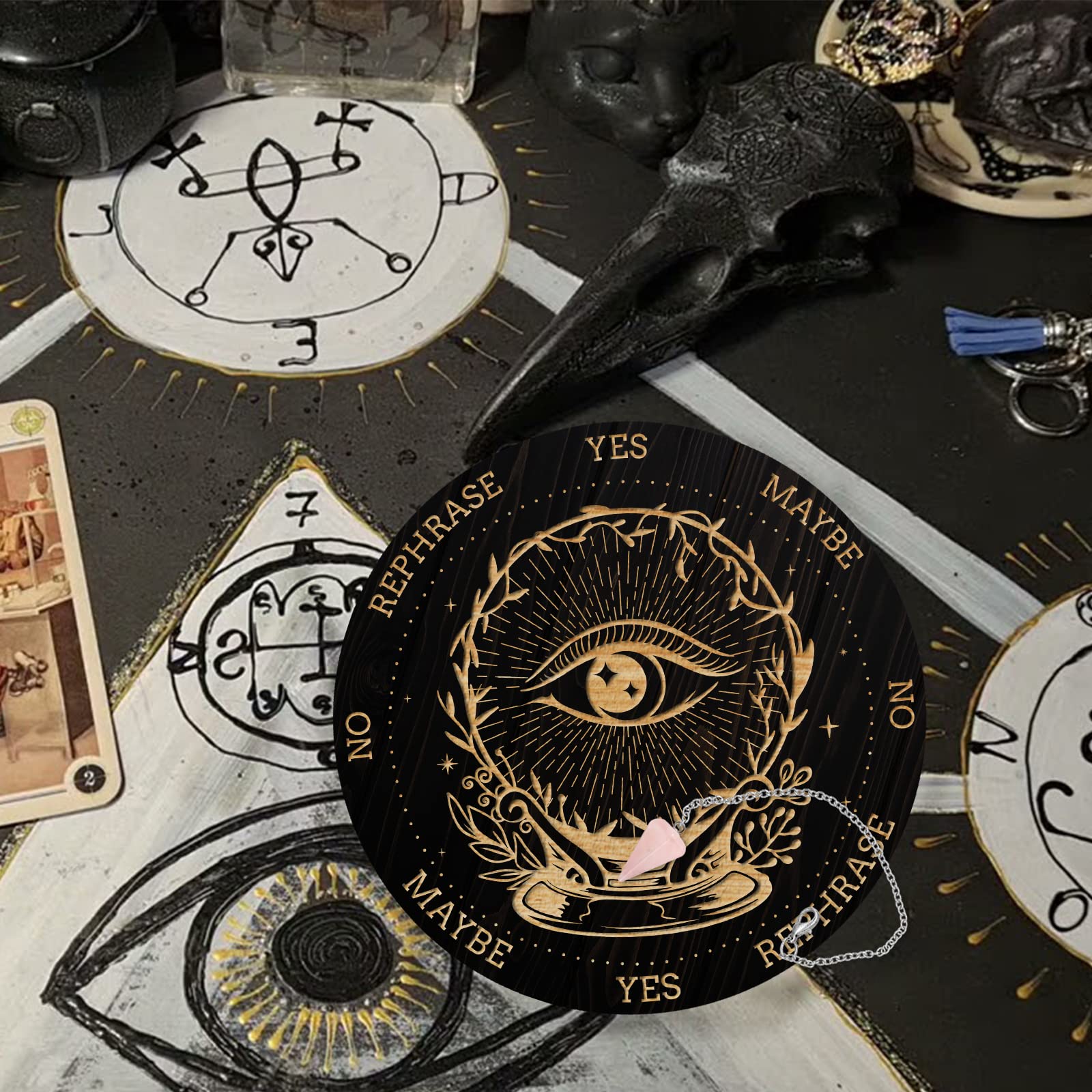 ahandmaker-planche-pendule-sorci-re-bois-quartz-rose image 7