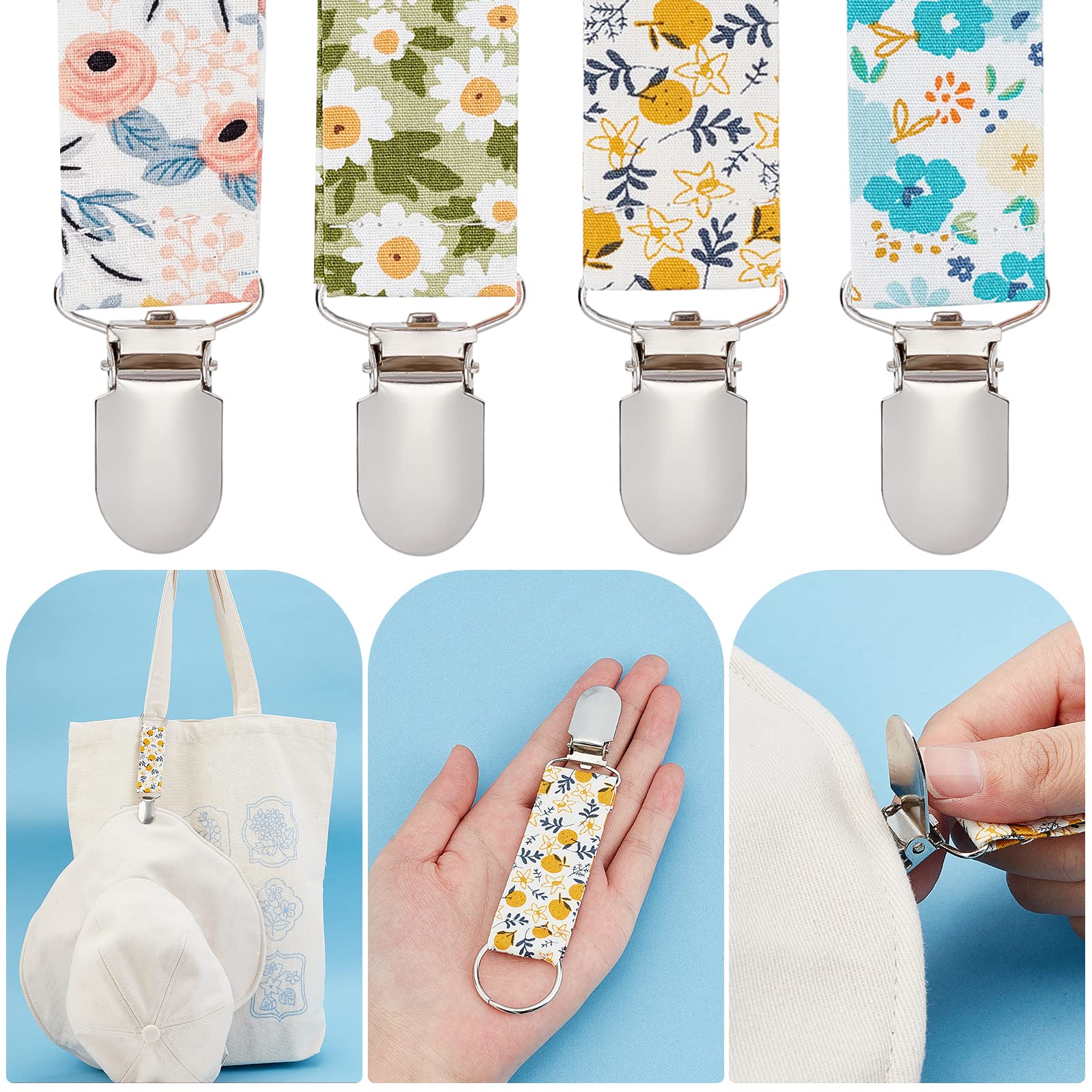 ahandmaker-clip-chapeau-fleur-4-pcs-attache-sac-voyage image 4
