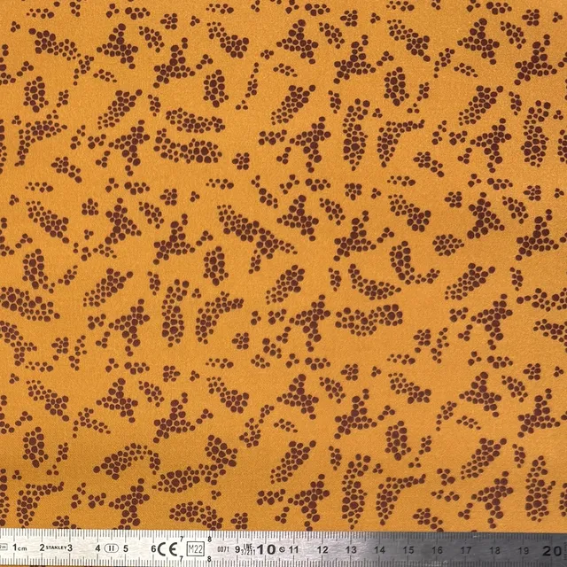 atelier-des-abcdaires-tissus-mab-o-pois-grappes-tabac-satin-coton image 1