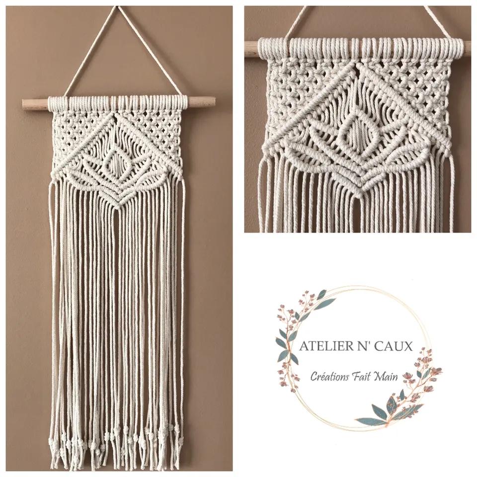 atelier-n-caux-lotus-tenture-murale-macram-fleur-beige image 1