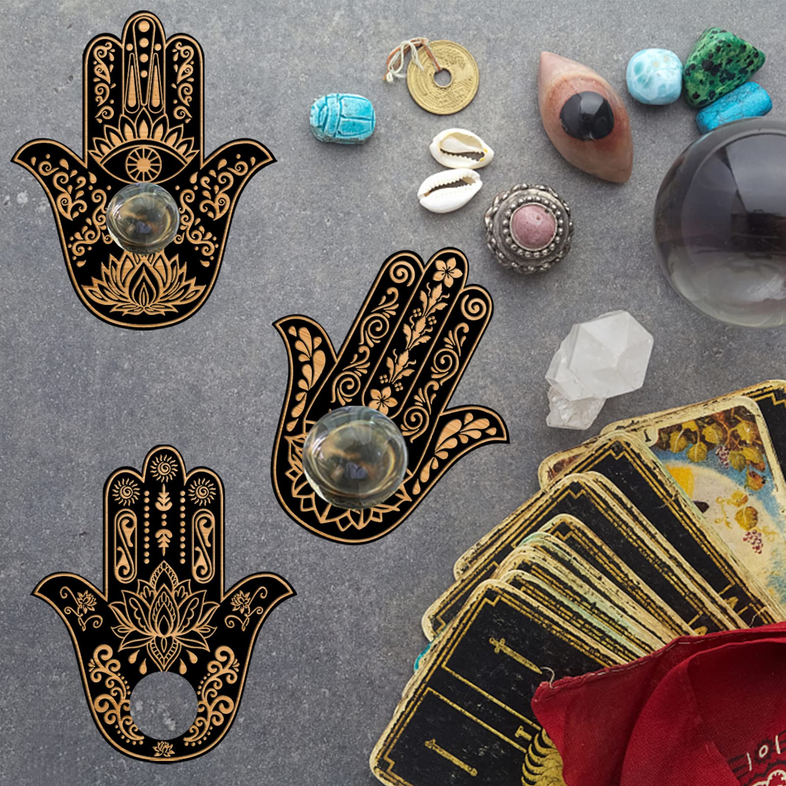 ahandmaker-support-boule-cristal-bois-noir-6-pi-ces-hamsa image 5