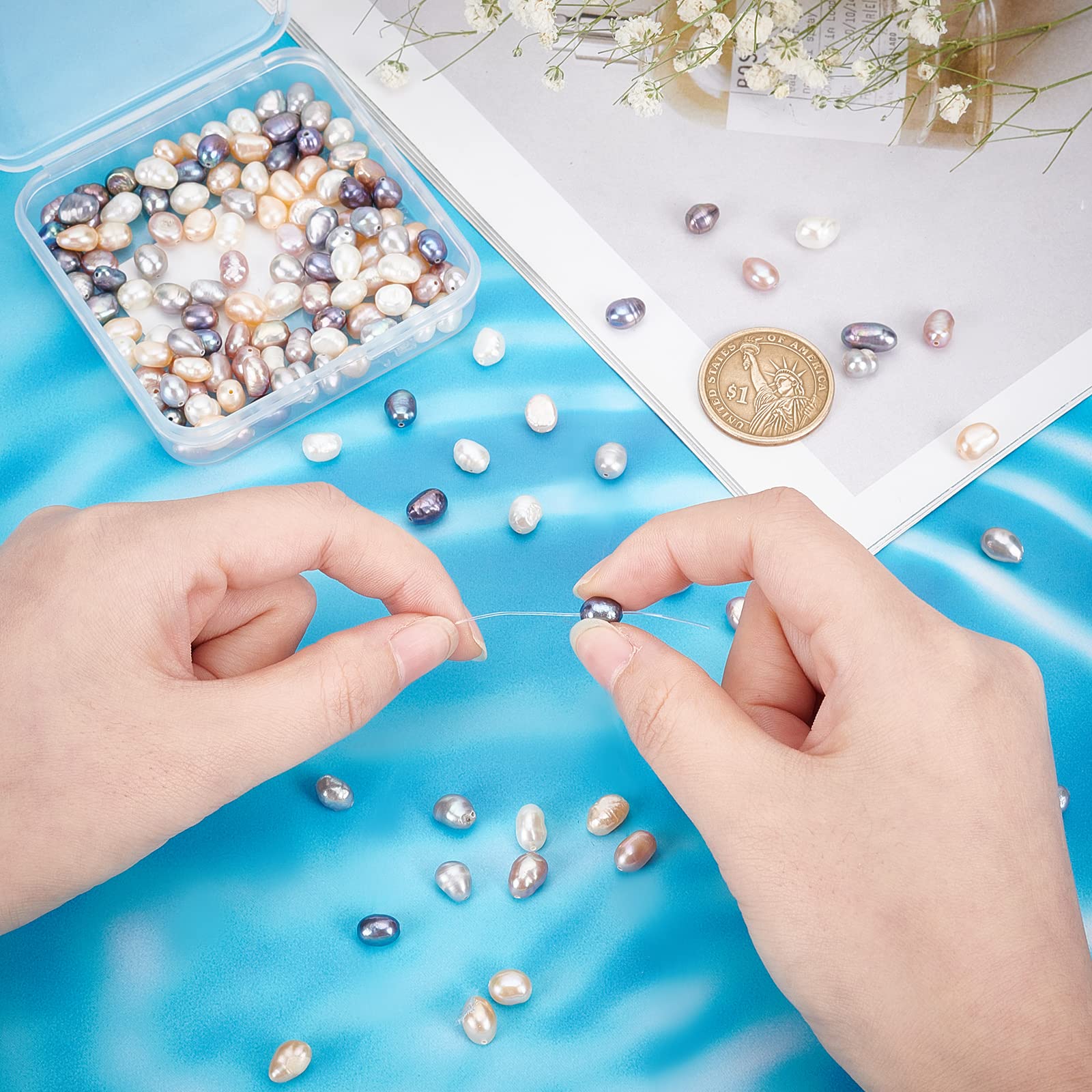 ahandmaker-beads-perles-nacre-riz-150-pi-ces-5-couleurs-7-mm image 3