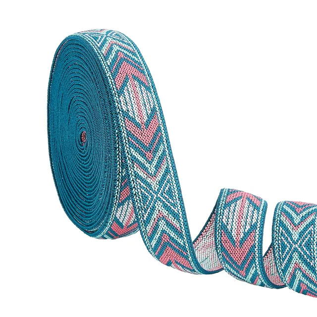 ahandmaker-ruban-lastique-jacquard-gris-fl-ches-25mm-5-48m image 1