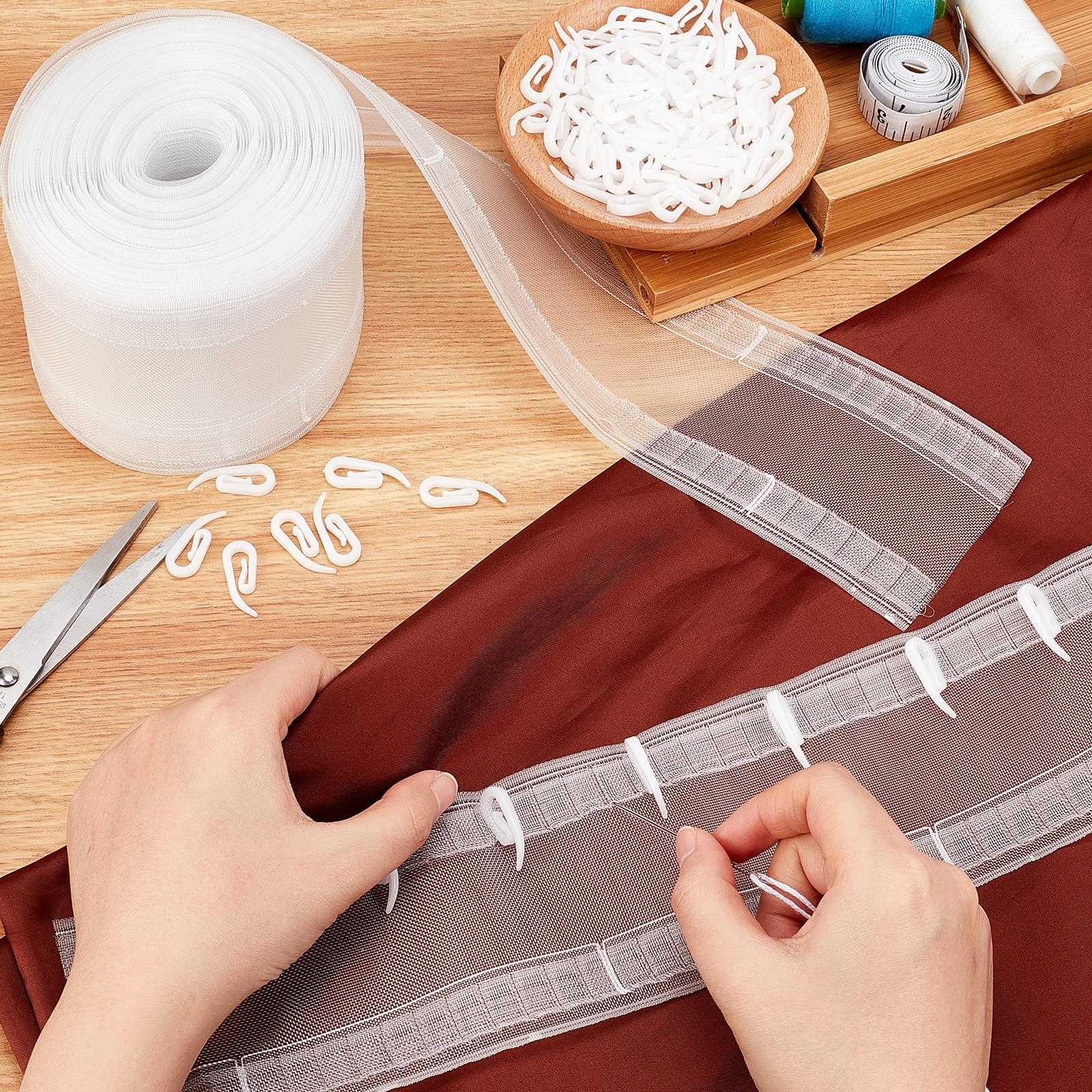 ahandmaker-household-ruban-rideau-10m-plis-100-crochets image 3