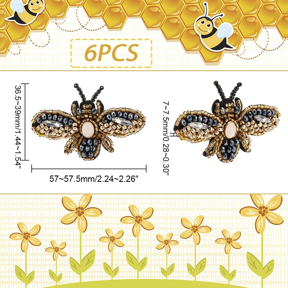 ahandmaker-applique-patch-abeilles-coudre-lot-6-perles image 2