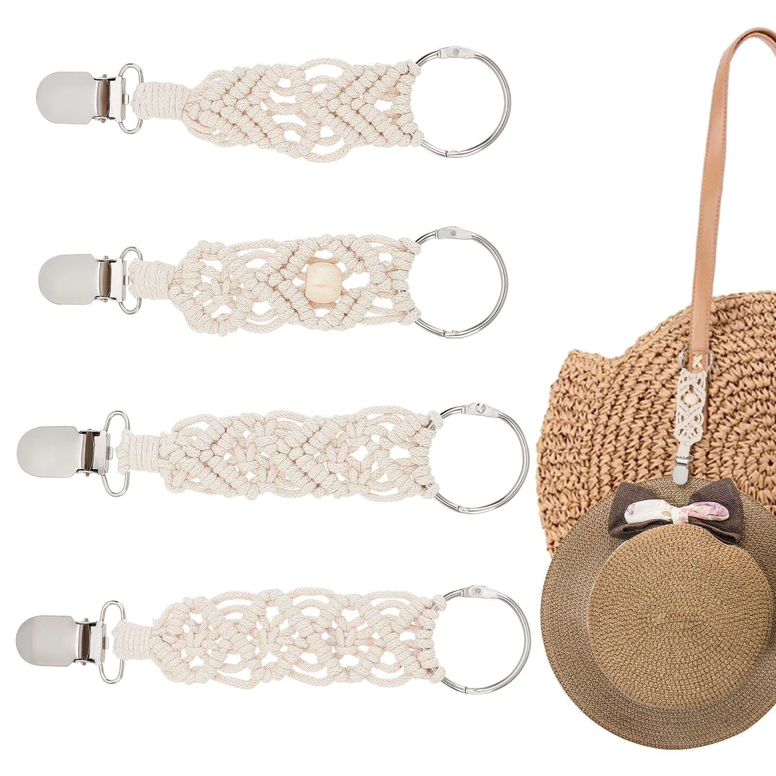 ahandmaker-clip-chapeau-voyage-4-pcs-coton-tress-boho image 2