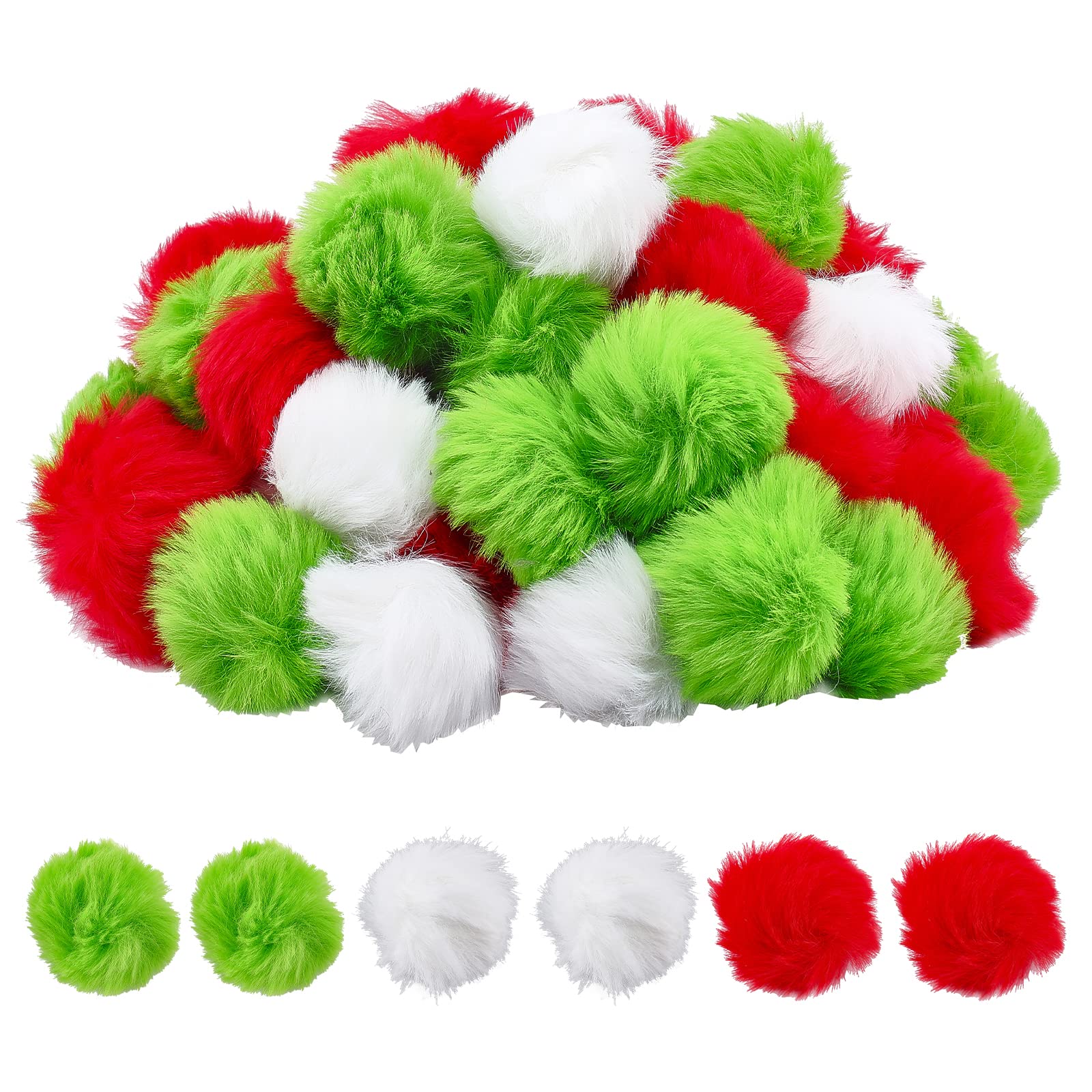 ahandmaker-pompons-fausse-fourrure-60-pi-ces-boules-no-l-bricolage image 1