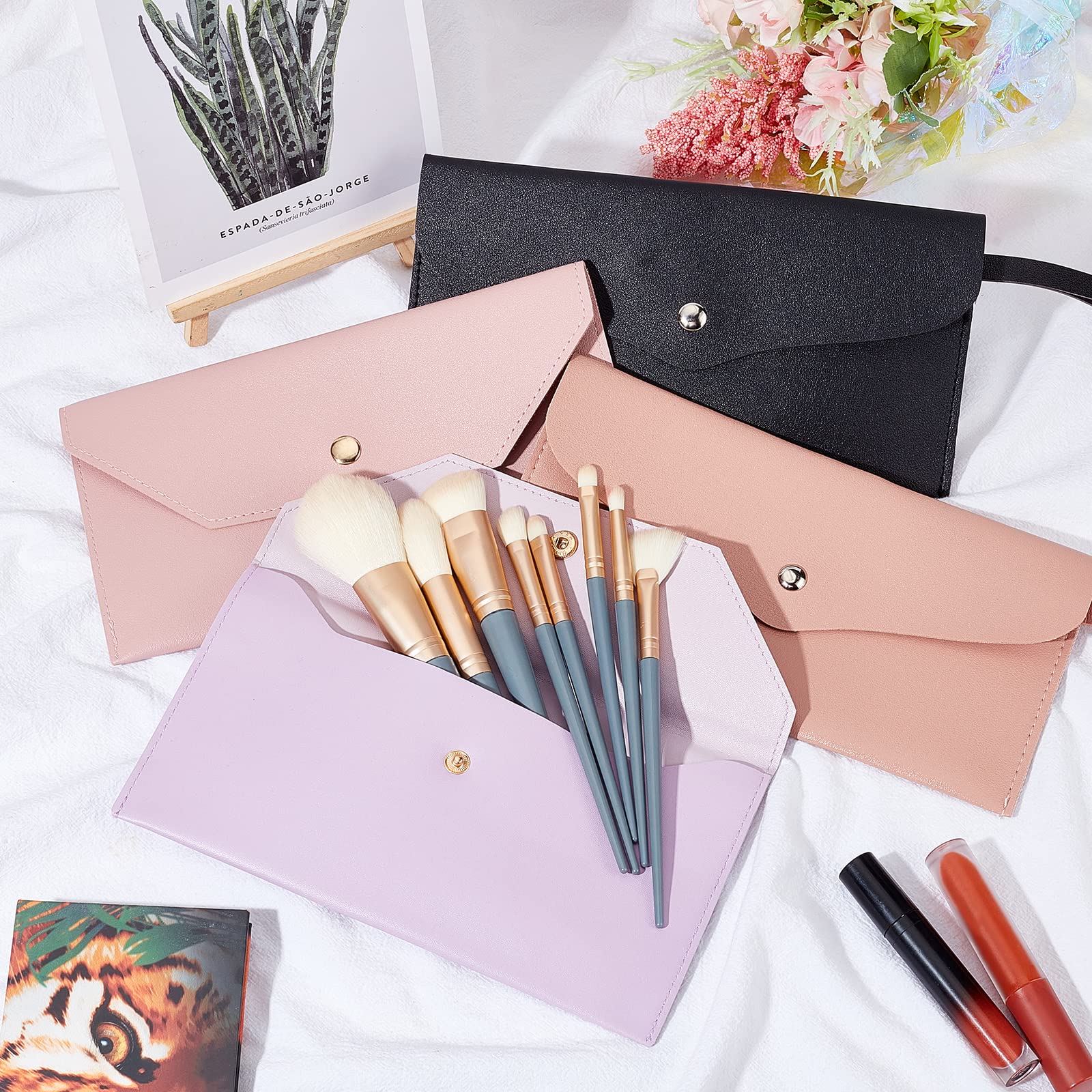 ahandmaker-tui-pinceaux-maquillage-cuir-pu-4-pcs-4-couleurs image 5