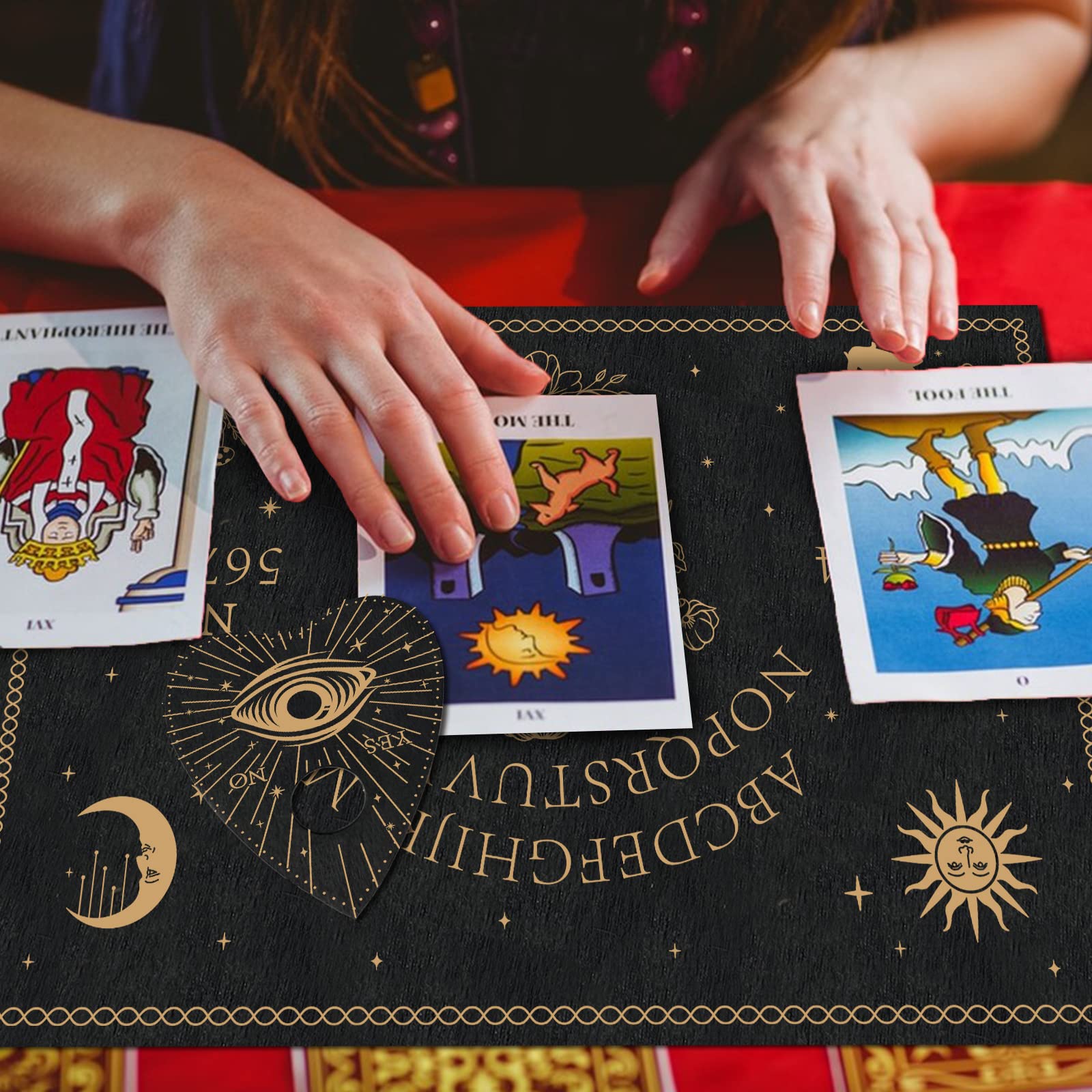 ahandmaker-planche-ouija-bois-noir-kit-divination-avec-pendule image 5