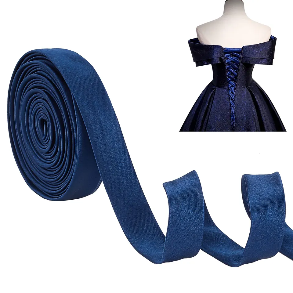 ahandmaker-wedding-supplies-lacet-robe-mari-e-bleu-marine-3-5-m image 1
