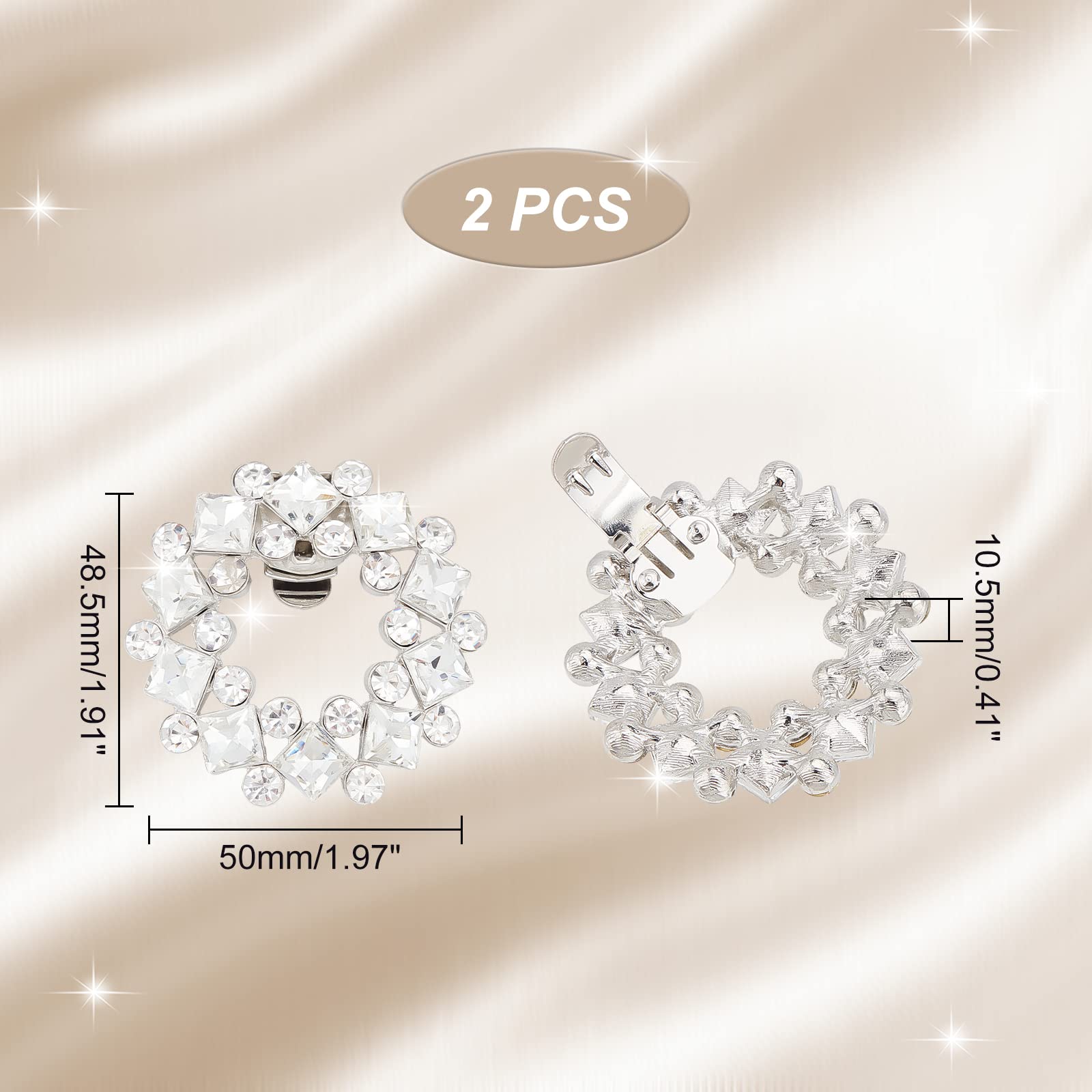 ahandmaker-boucle-chaussure-strass-cristal-clip-2-pcs-mariage image 2