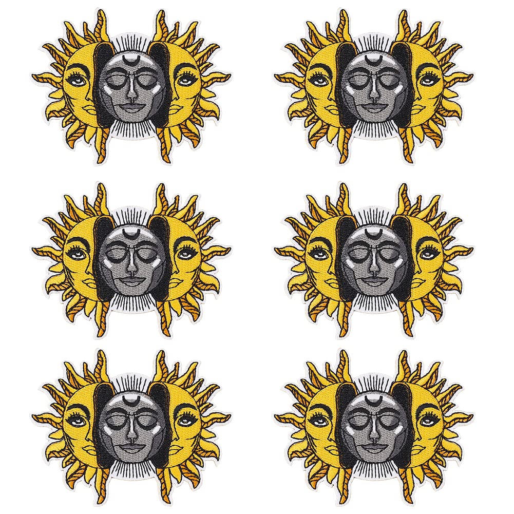 ahandmaker-applique-patch-6-patchs-soleil-lune-brod image 1