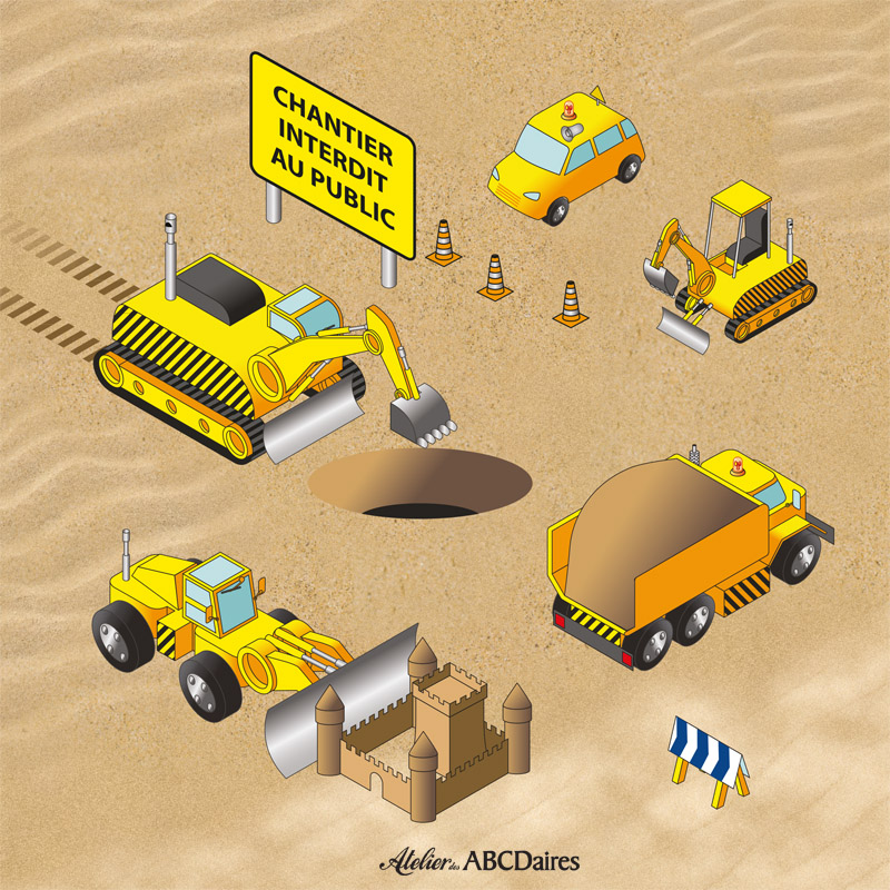 atelier-des-abcdaires-petit-panneau-bulldozers-velours-20-cm image 1