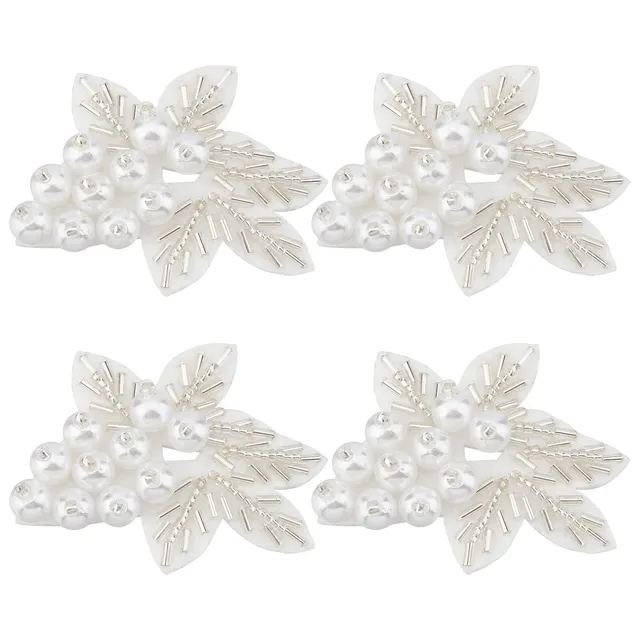 ahandmaker-appliqu-feuille-perle-blanche-4-pi-ces-patch-couture image 1