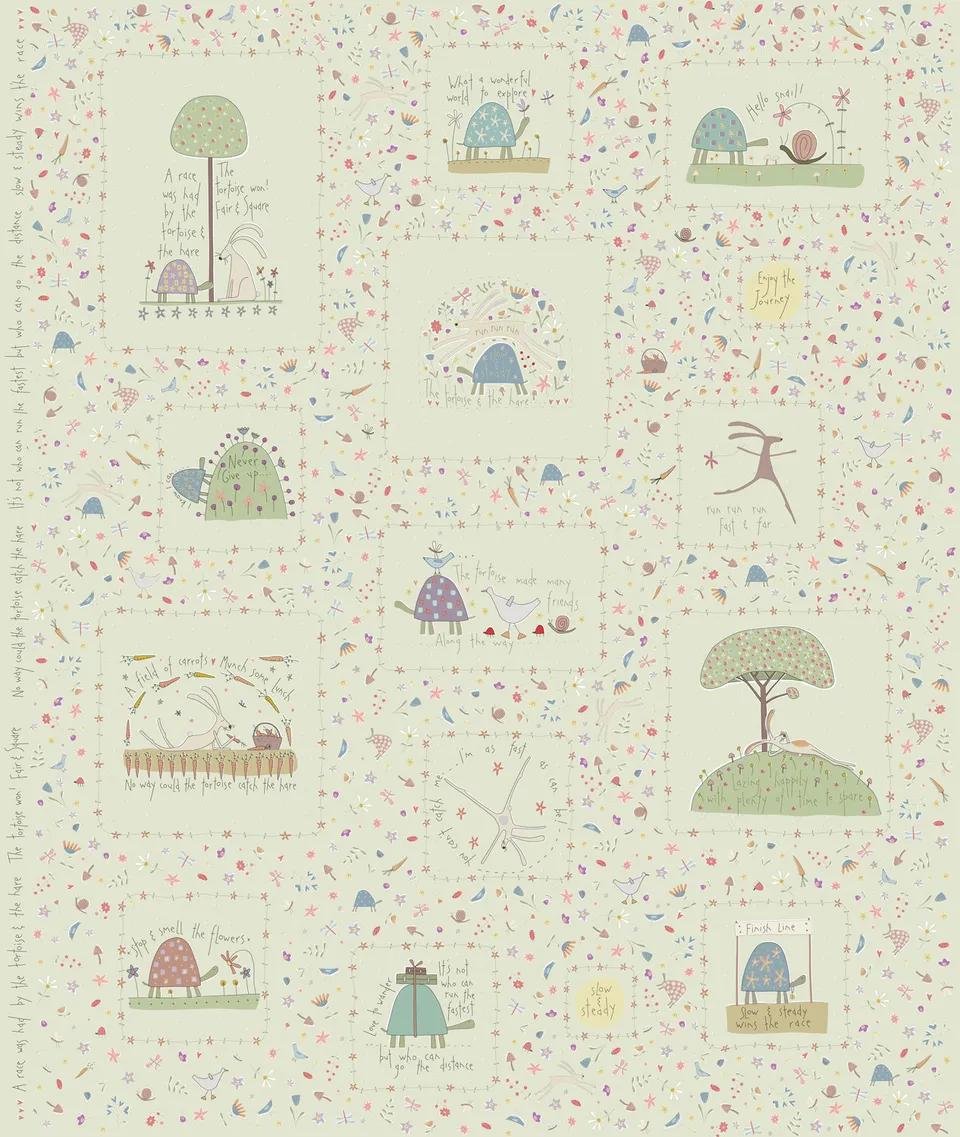 anni-downs-slow-steady-dv7421-panneau-tissu-bleu image 1
