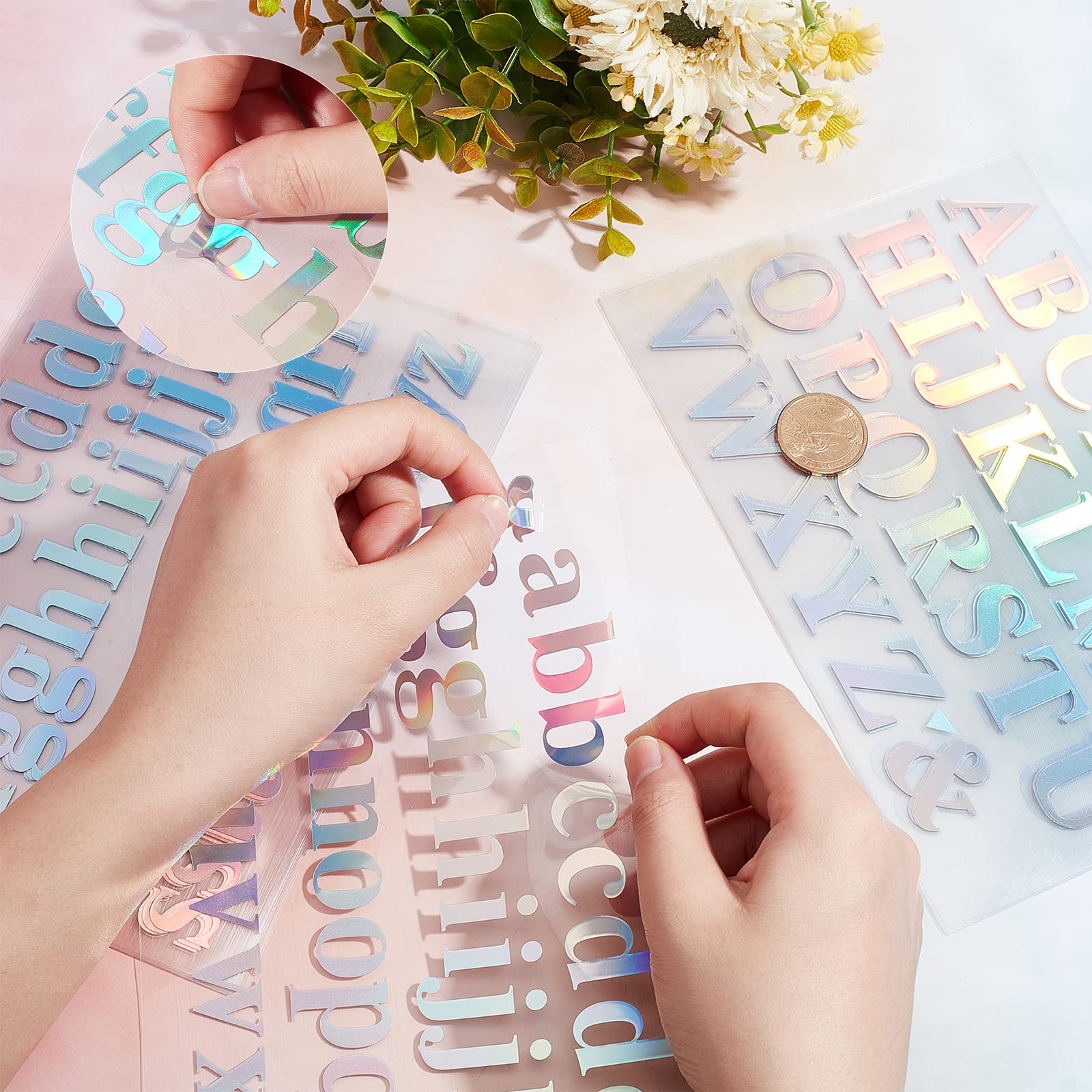 ahandmaker-stickers-lettres-adh-sives-vinyle-20-feuilles-710-pcs image 3