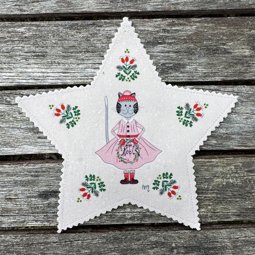 atelier-des-abcdaires-d-co-no-l-toile-velours-madame-chat-rose image 1