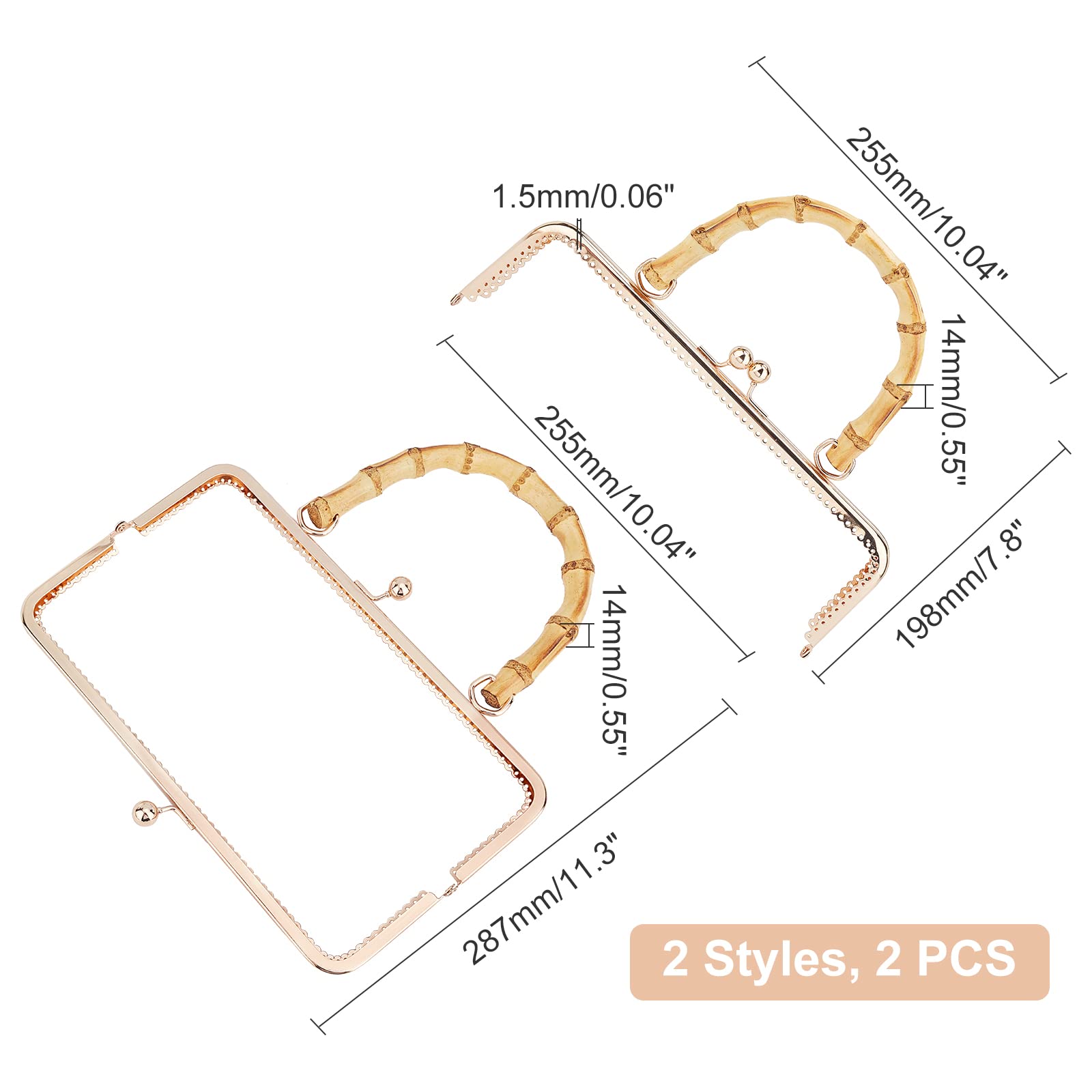 ahandmaker-poign-es-cadre-sac-bois-kiss-255mm-2-styles image 2