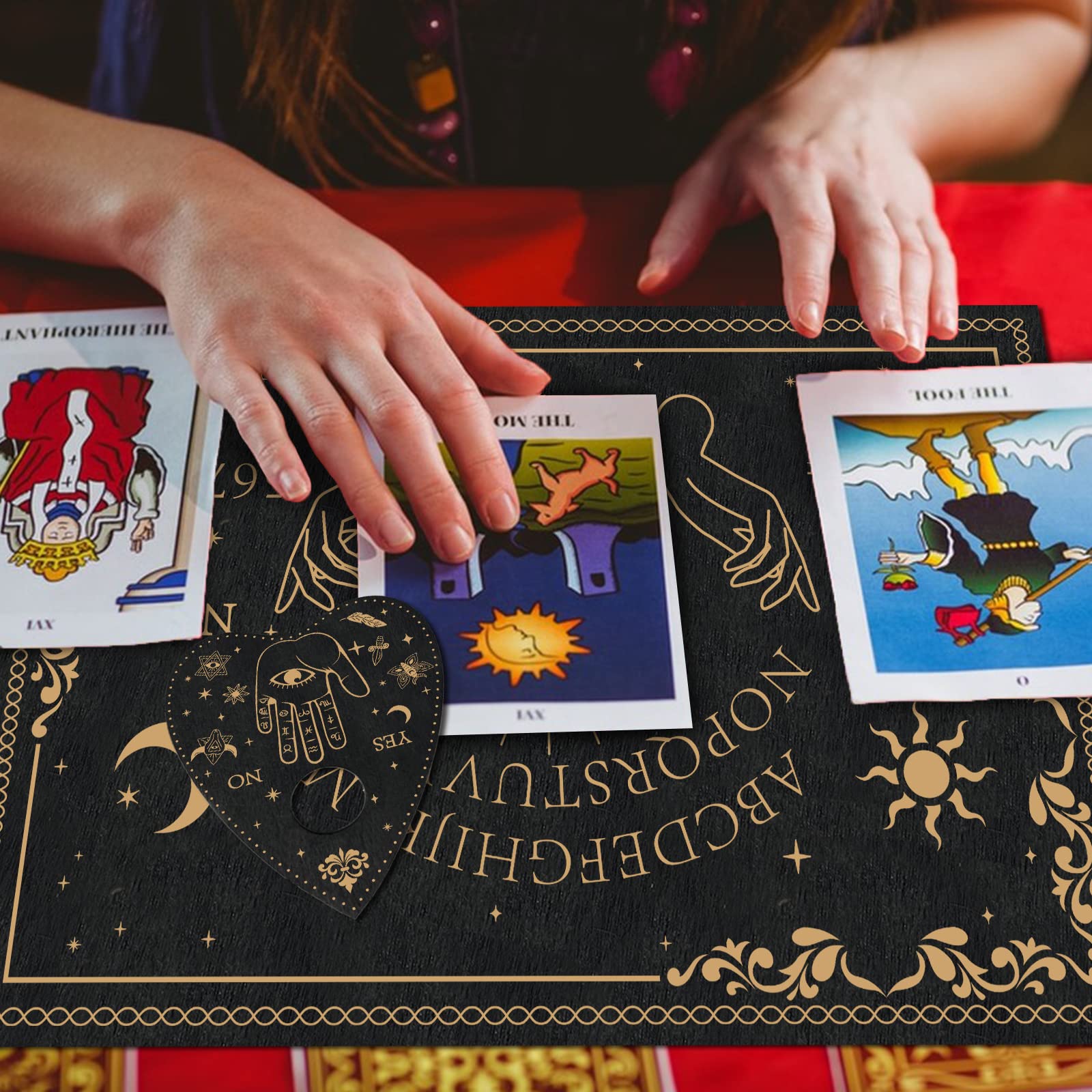 ahandmaker-planche-esprit-ouija-bois-noir-divination-main-soleil image 5